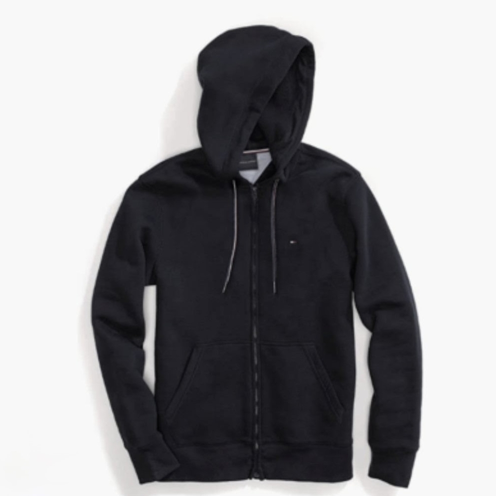 Tommy Hilfiger Full Zip Jacket Black Size XL Women's Lightweight Hoodie Used